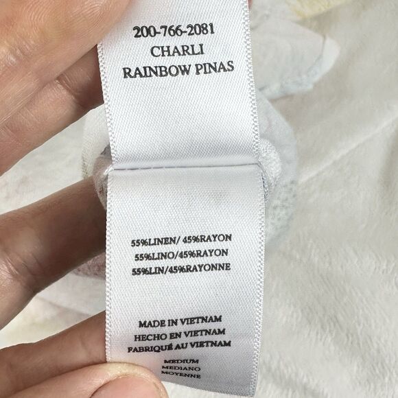 Rails Linen Shirt Size M Charli Rainbow Pinas Pineapple Print Coastal Vacation - Picture 12 of 12